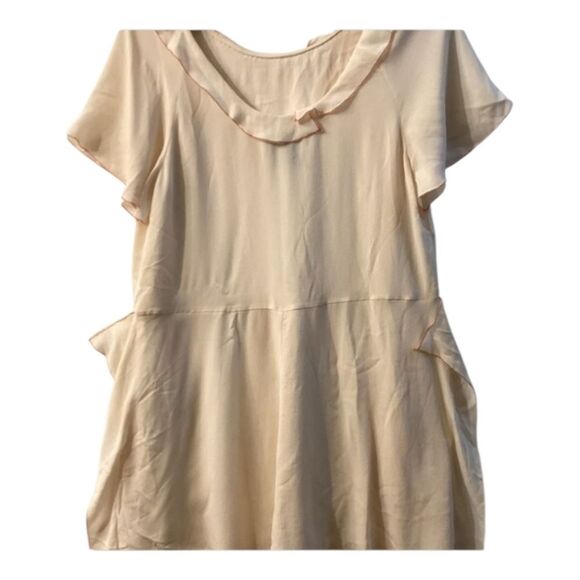 3.1 Phillip Lim Cream Flutter Sleeve Blouse Peter Pan Collar Top - Picture 13 of 13